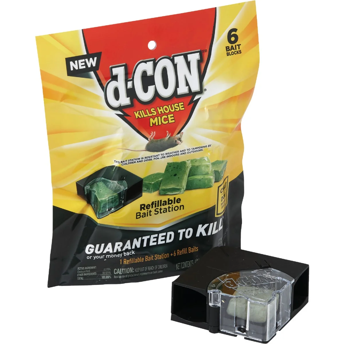 User-Friendly D-Con Refillable Corner Fit Mouse Bait Station 6-Refill Environmentally Friendly