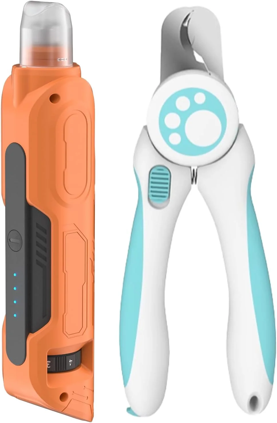 Healthy PAPIFEED High Torque Dog Nail Grinder Quiet - 6-Speed Adjustable Pet Nail Trimmer with 2 LED Lights Dust-Proof Cover Powerful Motor for Large Medium Small Dogs Cats Rechargeable - Orange Kit Minimalist