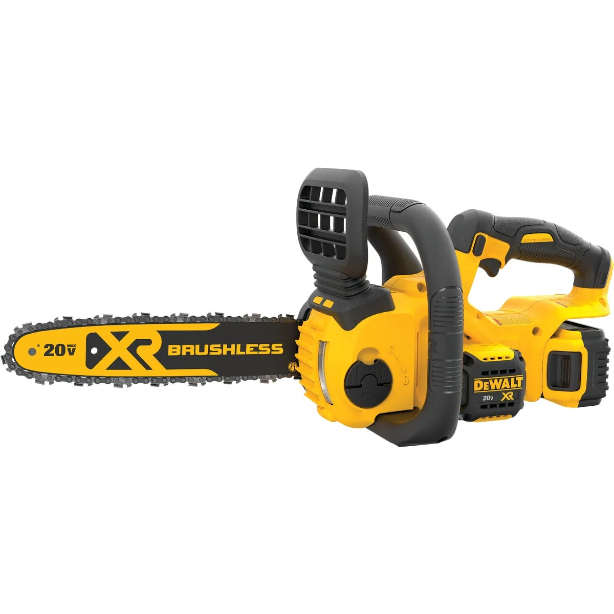 Clean DeWalt 12 In. 20V MAX Lithium-Ion Brushless Cordless Chainsaw Enhanced