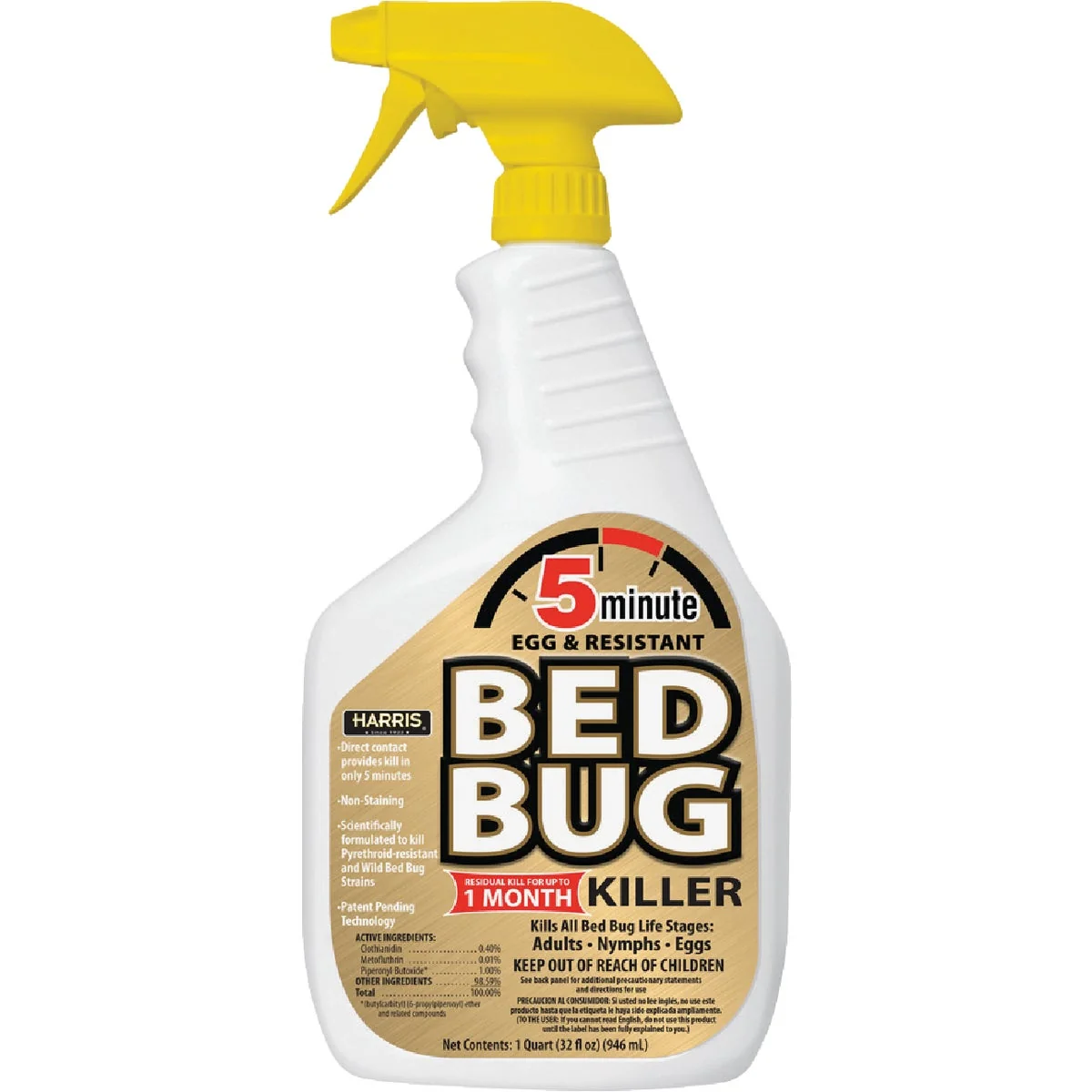 Original Design Harris 5-Minute 32 Oz. Ready To Use Trigger Spray Egg Resistant Bedbug Killer Relaxed