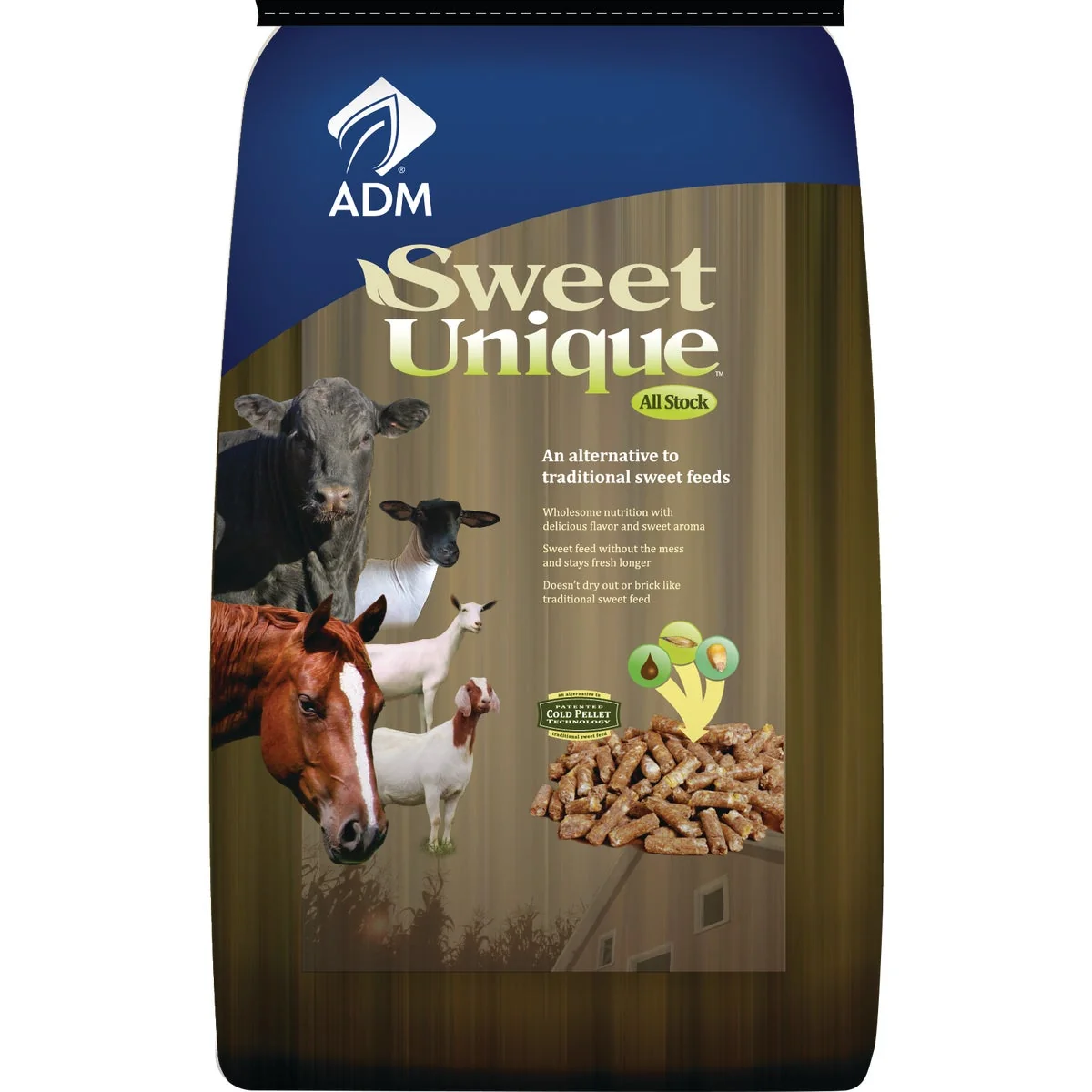 Environmentally Friendly ADM Sweet Unique 50 Lb. All Stock Feed Relaxed
