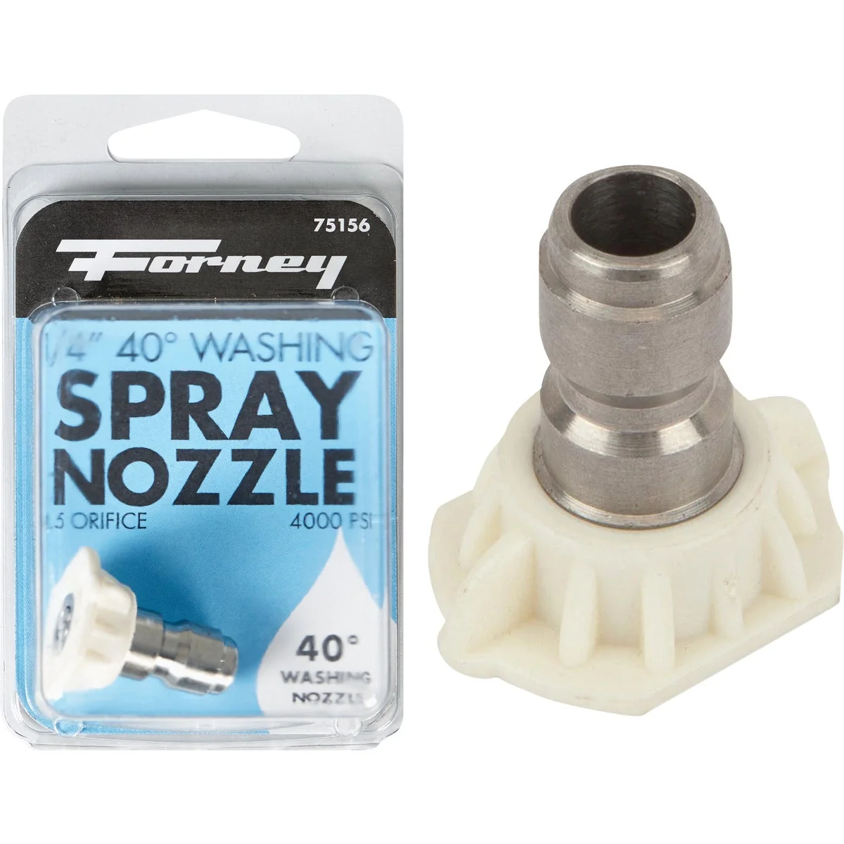 Optimized Forney Quick Connect 4.5mm 40 Deg. White Pressure Washer Spray Tip Classic