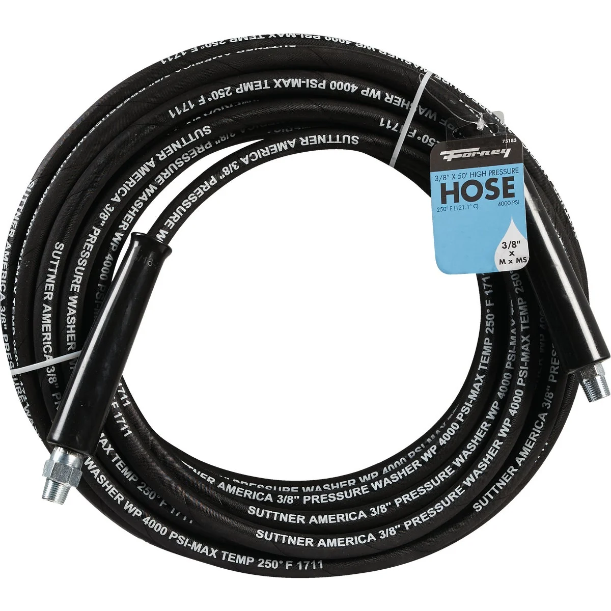Clean Forney 3 8 In. x 50 Ft. 4000 psi Male Pressure Washer Hose Versatile
