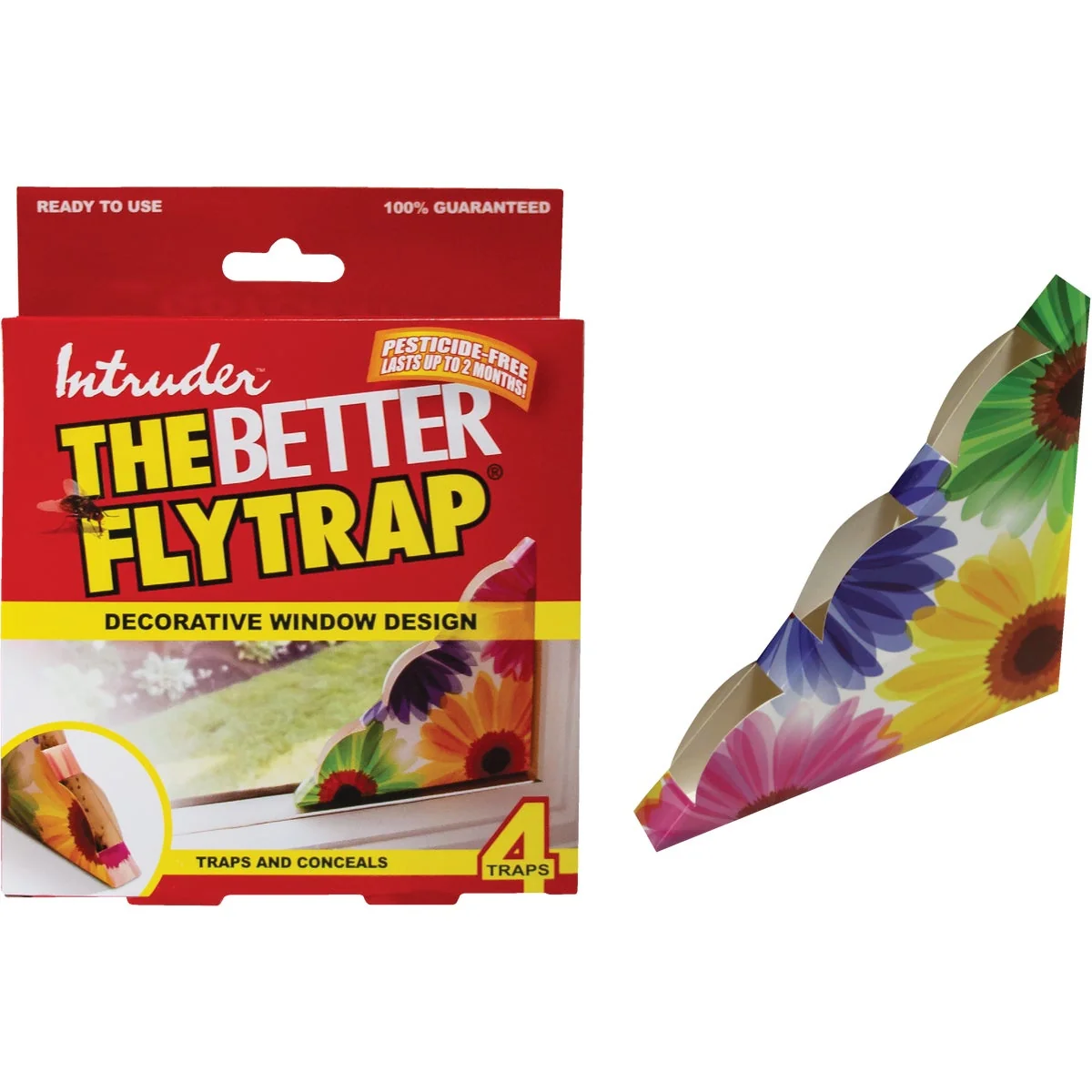 Fine Intruder The Better Flytrap Disposable Indoor Fly Trap 4-Pack Exceptional