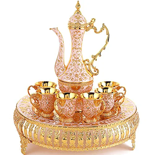 Functional Turkish Tea Coffee Cup and Pot Set Including Teapot Comfortable