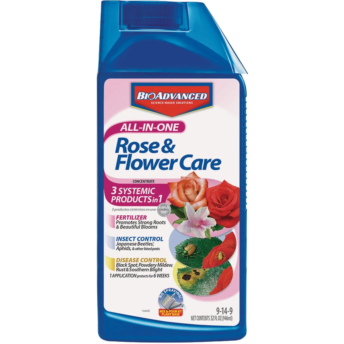 Functional BioAdvanced All-In-1 32 Oz. Concentrate Rose Insect Killer Disease Control Flexible