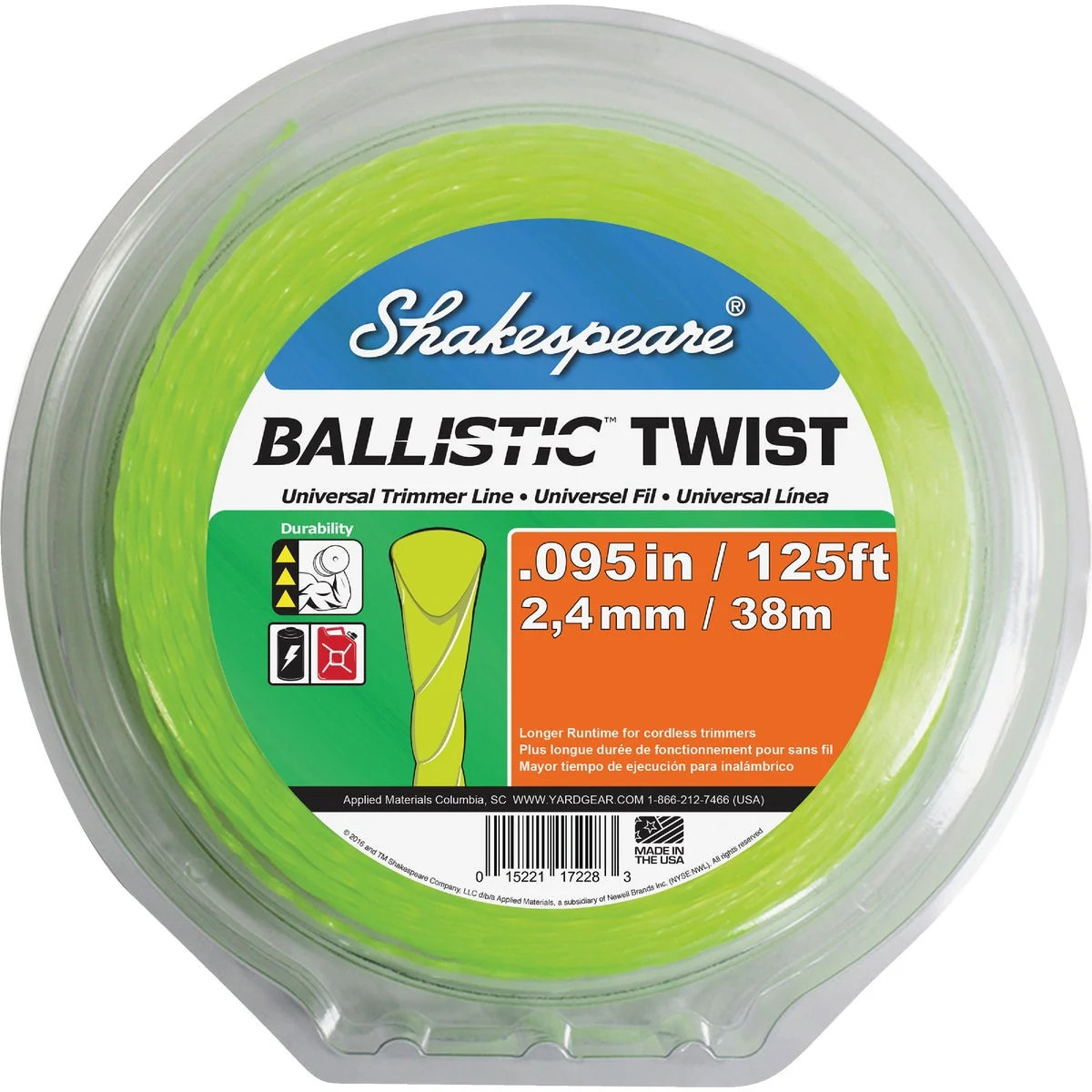 Advanced Shakespeare 0.095 In. x 125 Ft. Ballistic Twist Universal Trimmer Line Classic