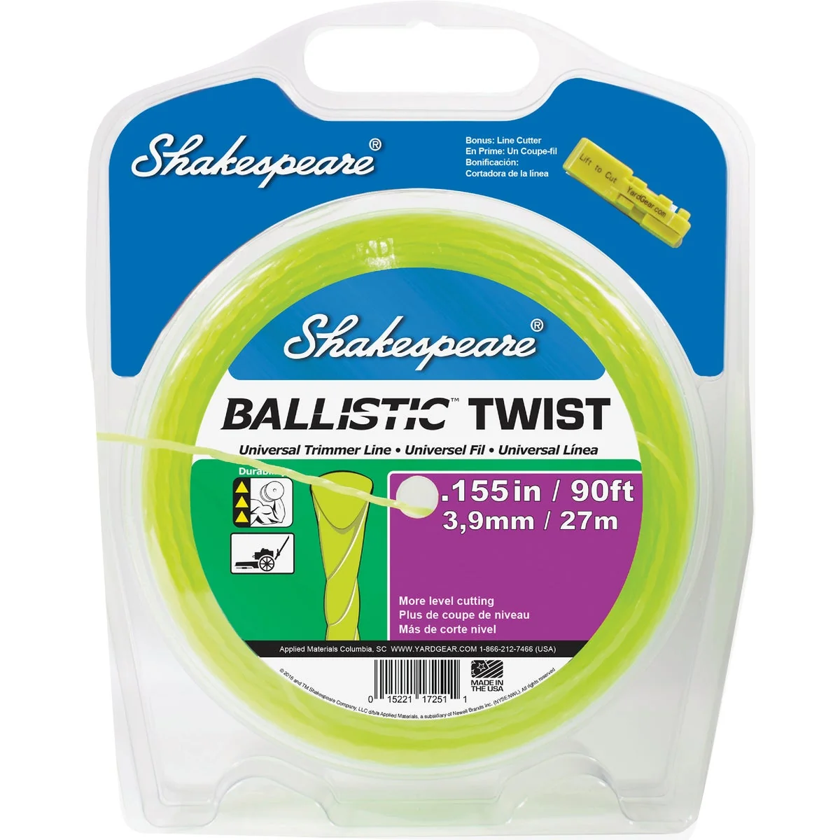 Versatile Shakespeare 0.155 In. x 90 Ft. Ballistic Twist Universal Trimmer Line Artisan
