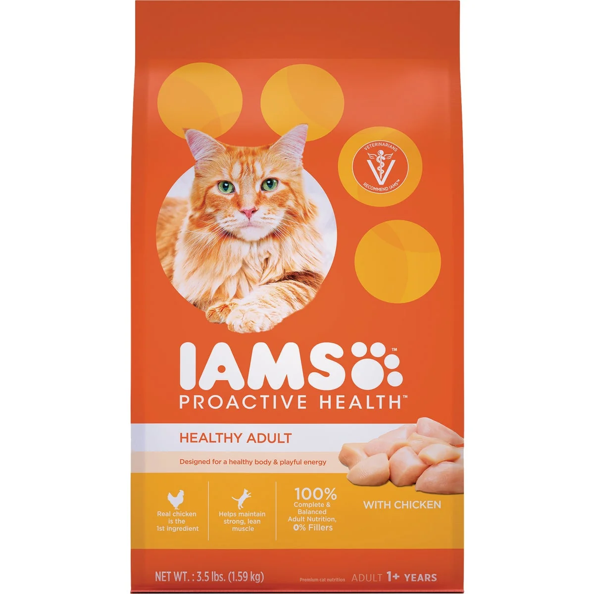 Safe Iams Proactive Health 3.5 Lb. Chicken Flavor Adult Dry Cat Food Recyclable