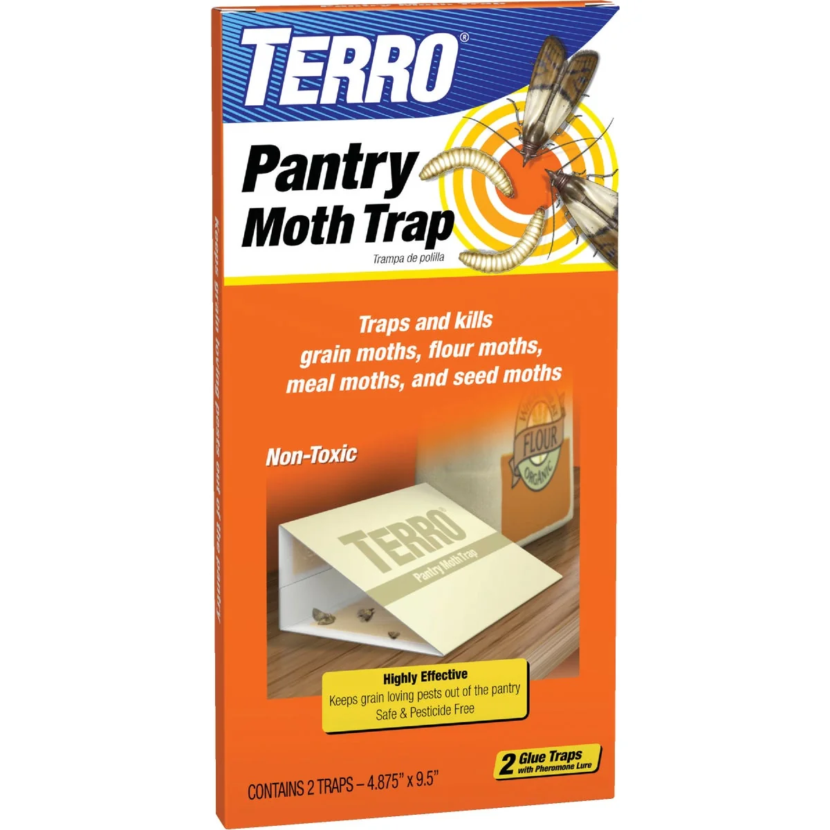 Powerful Terro Glue Pantry Moth Trap 2-Pack Efficient