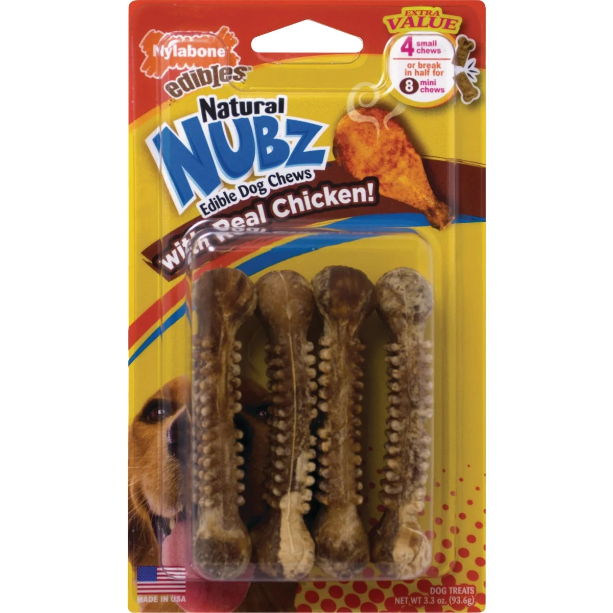 Modern Nylabone Edibles Natural Nubz Chicken Flavor Dental Dog Treat Chew 4-Pack Stylish