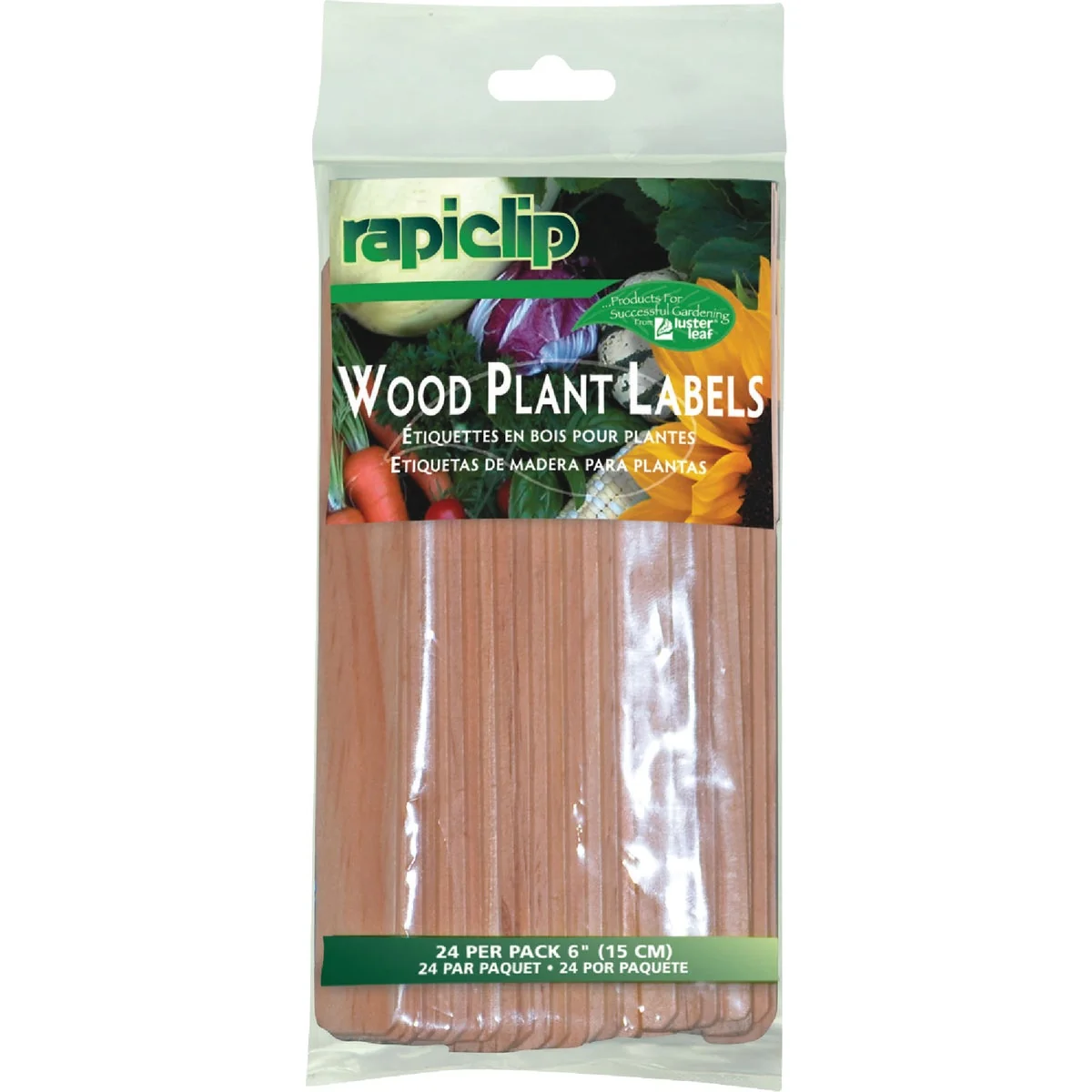 Selected Rapiclip 6 In. Wood Garden Marker Plant Label 24-Pack Solid