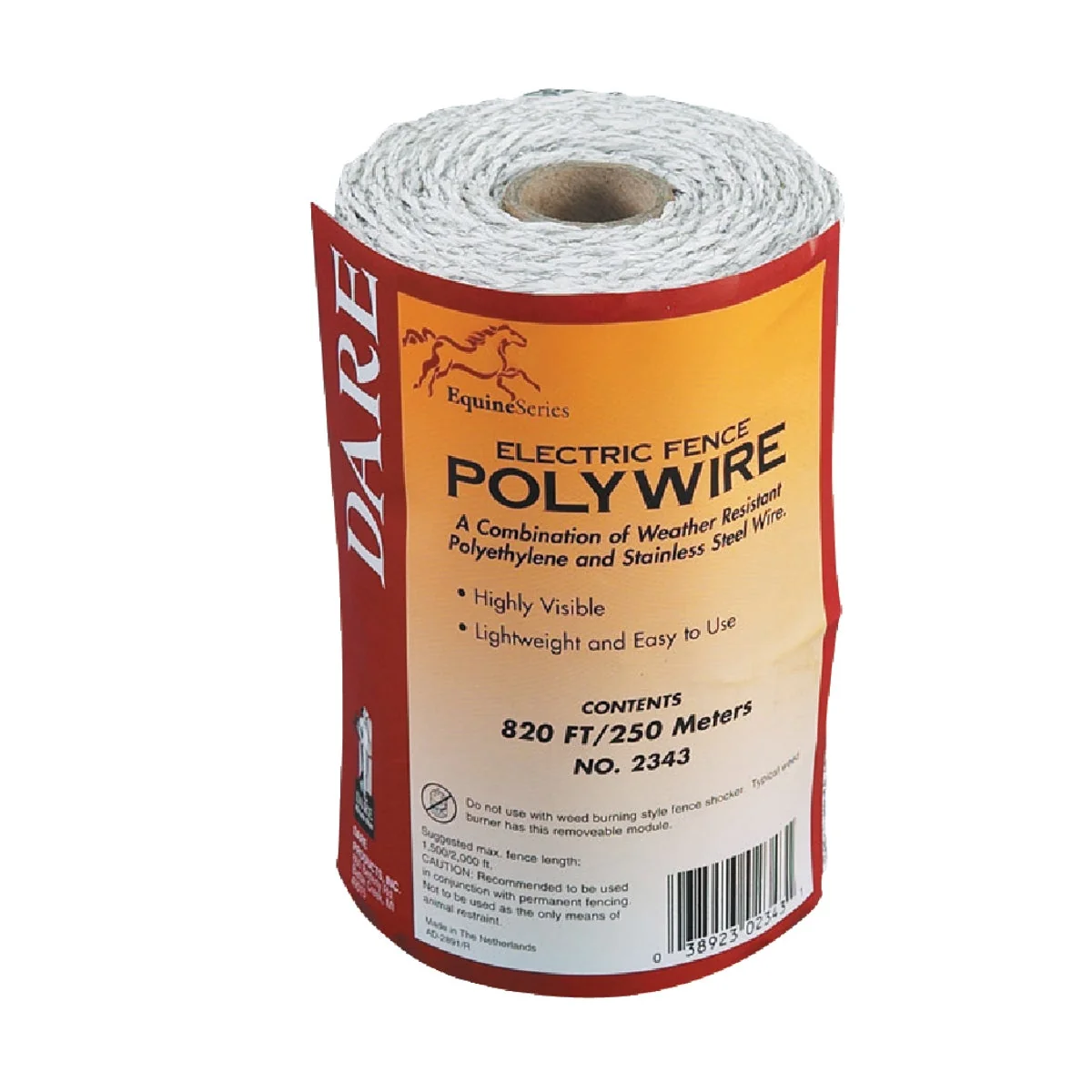 Reliable Dare 820 Ft. Polyethylene w Stainless Steel Strands Electric Fence Poly Wire Professional