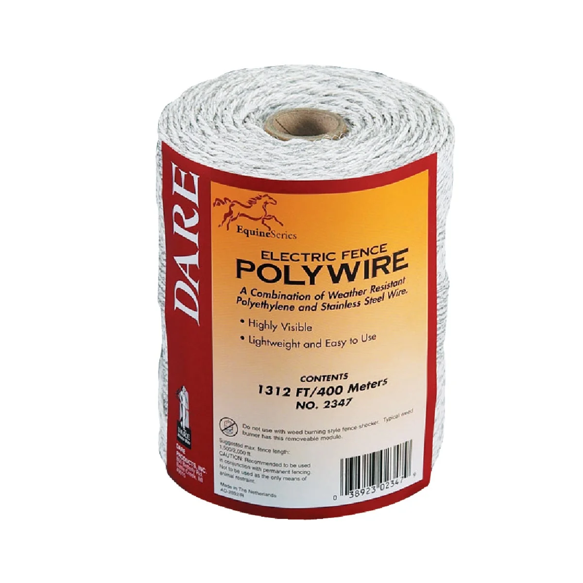 Classic Dare 1312 Ft. Polyethylene w Stainless Steel Strands Electric Fence Poly Wire Original Design