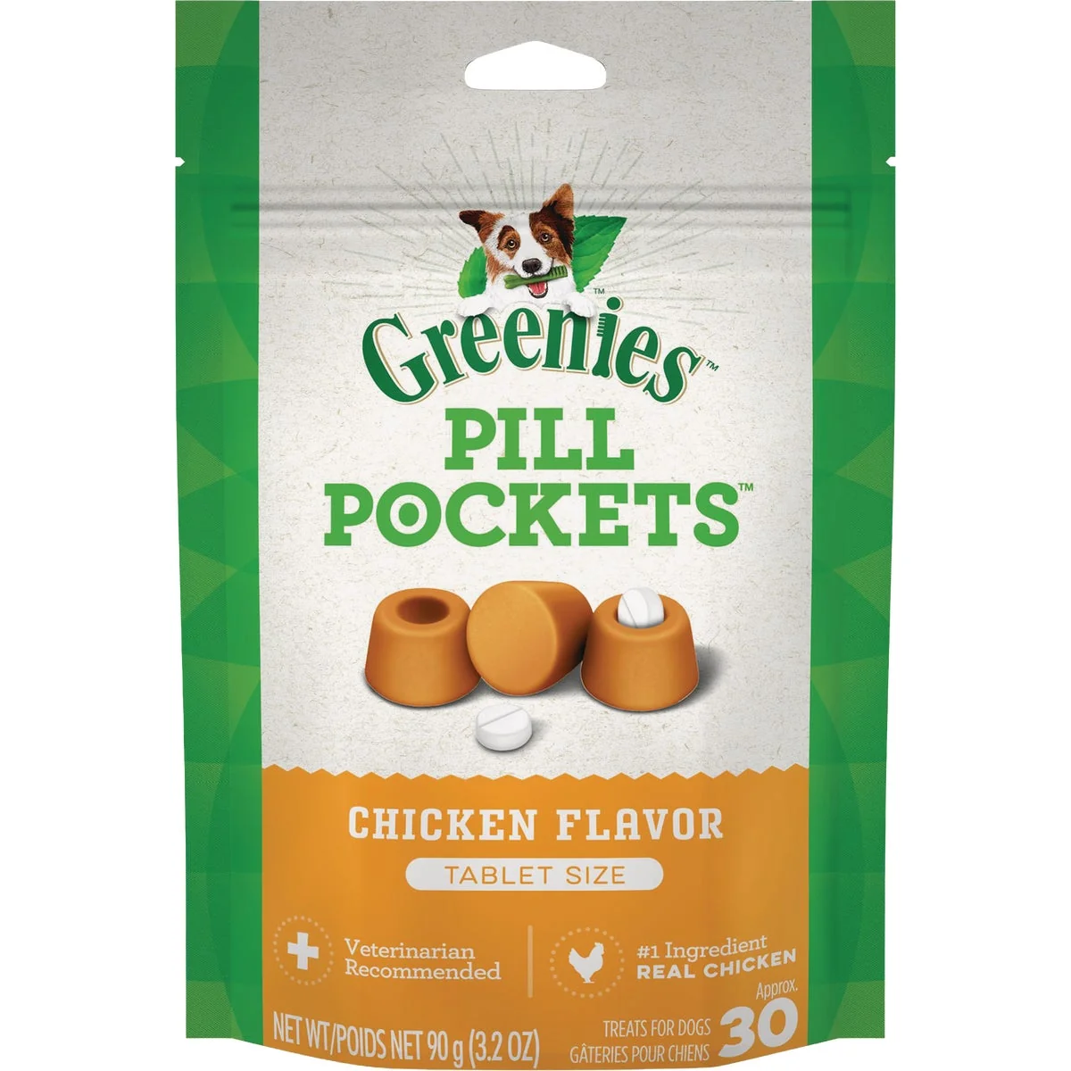 Professional Greenies Tablet Pill Pockets Chicken Flavor Chewy Dog Treat 30-Pack High-End