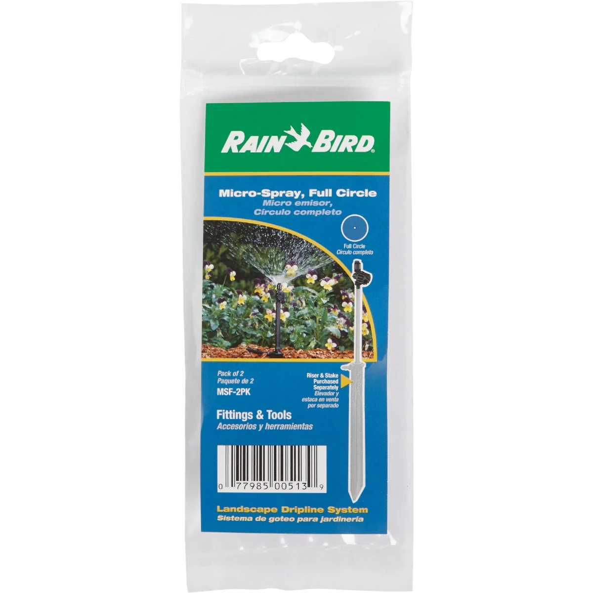 Official Rain Bird Full Circle Micro-Spray Nozzle 2-Pack Premium