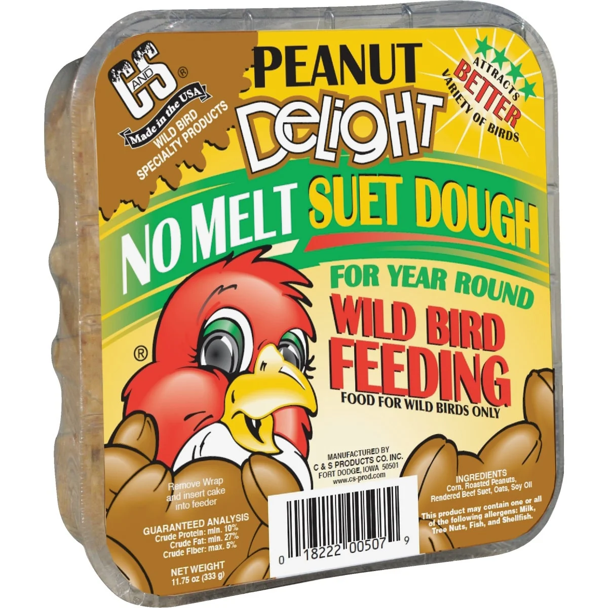 Recyclable C S 11.75 Oz. Peanut Delight Suet Dough Original Design