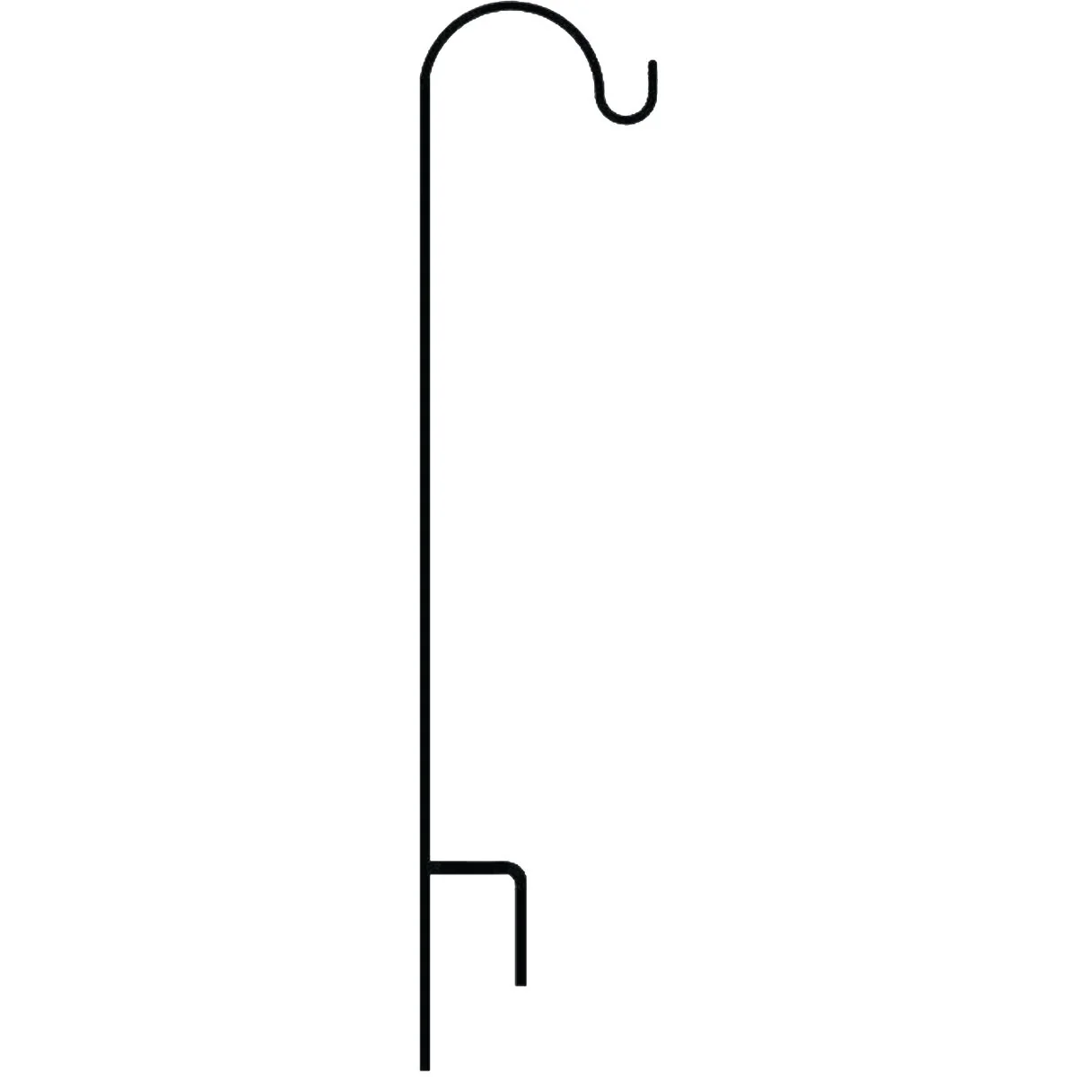 Fast American Gardenworks 65 In. Black Steel Single Hanger Shepherd Hook Secure