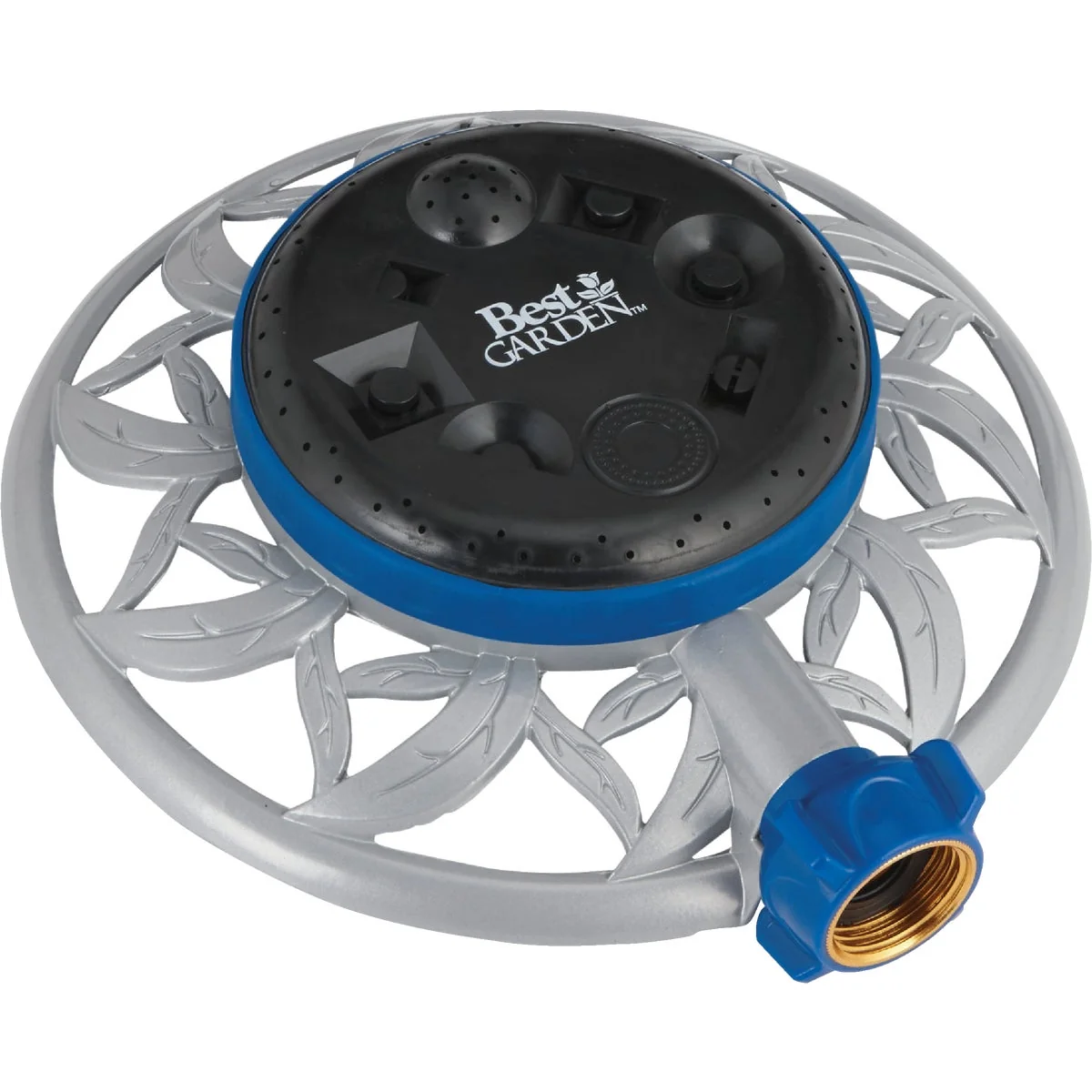 Next-Generation Garden Metal Varied Coverage Stationary Turret Sprinkler Blue Gray Black Specialty