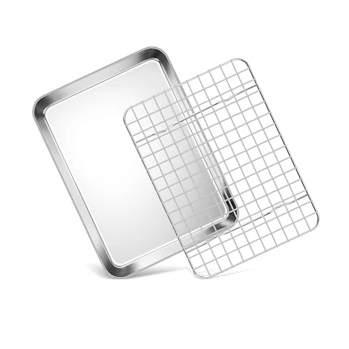 Fast Toaster Oven Pan with Rack 2 Count Safe