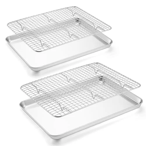 Long-Lasting Jelly Roll Pan with Cooling Rack Set 4 Count High-Grade