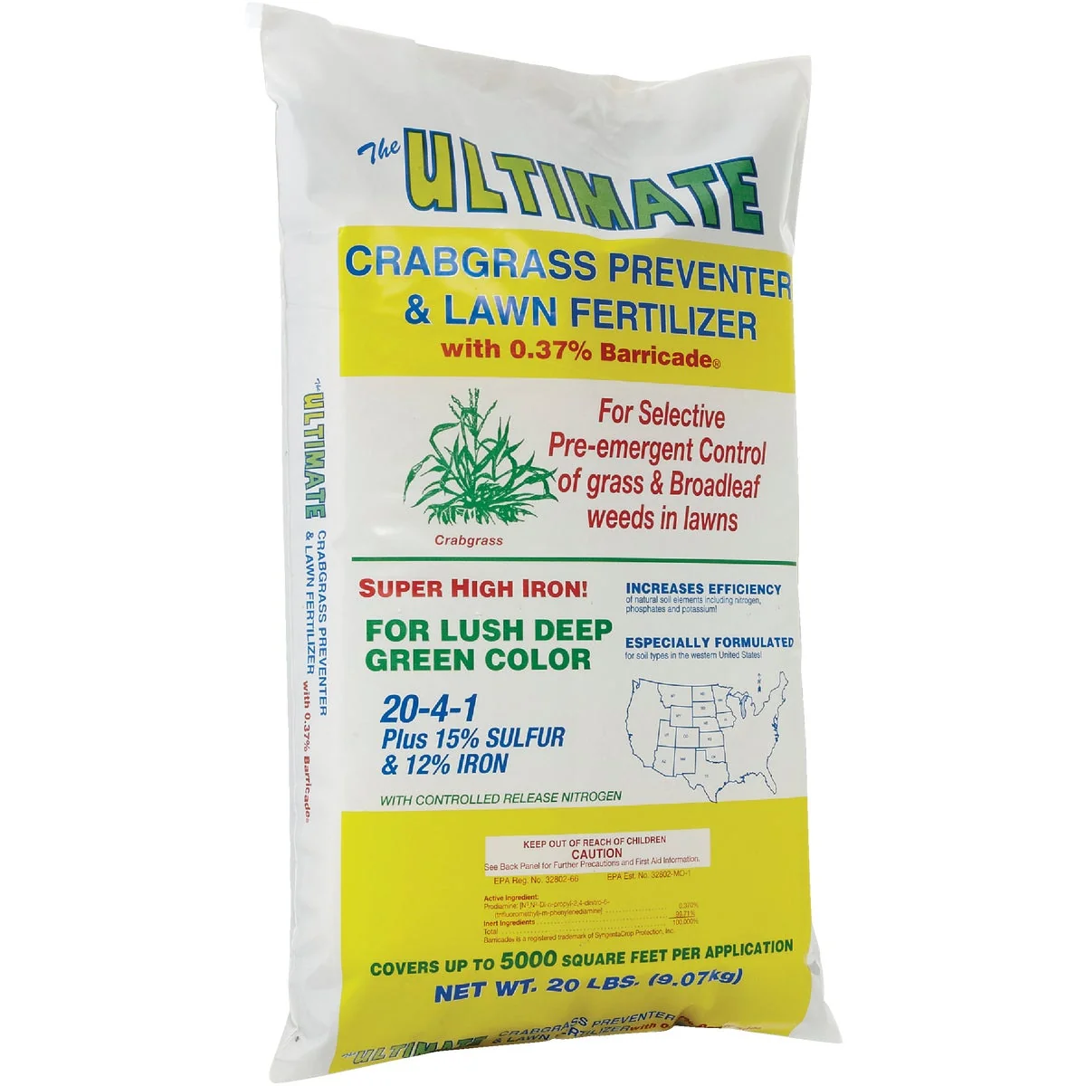 Contemporary 20 Lb. 5000 Sq. Ft. 20-4-1 Lawn Fertilizer with Crabgrass Preventer Healthy