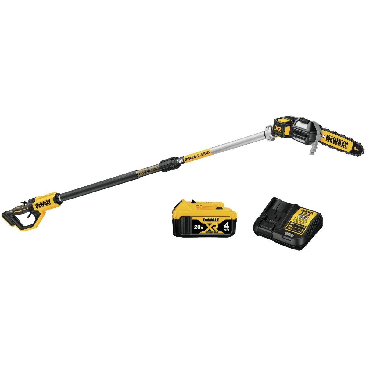 Certified DeWalt 20V MAX XR 8 In. Cordless Pole Saw Kit Enhanced