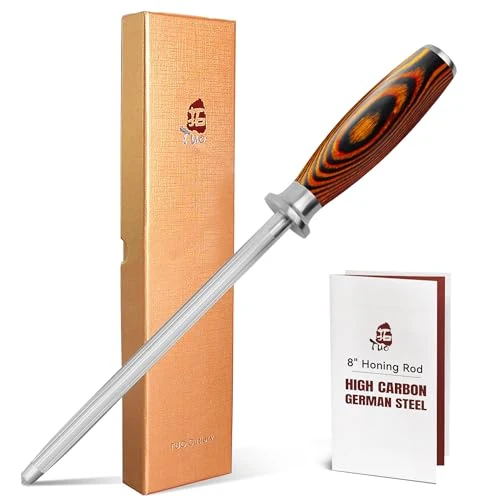 Traditional Honing Rod Sharpening Steel with Larger Diameter for Kitchen Knife Daily Honing Maintenance Fine Crafted