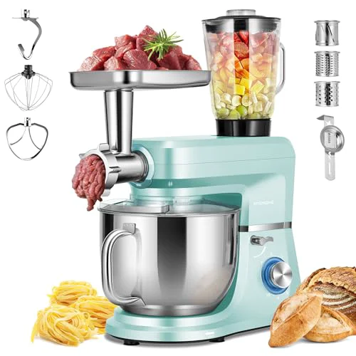 Soft 6-in-1 Stand Mixer 8.5-Quart Tilt-Head Mixer 10 Speeds Blue Versatile