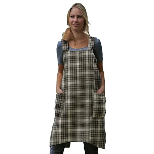 Original Design Women's Pinafore Square Apron Baking Cooking Gardening Works Cross Back Cotton Trendy