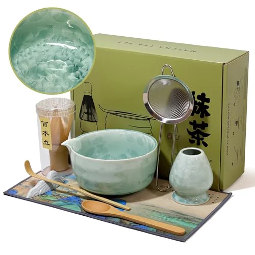 Natural Matcha Whisk Set with Ceramic Bowl Solid