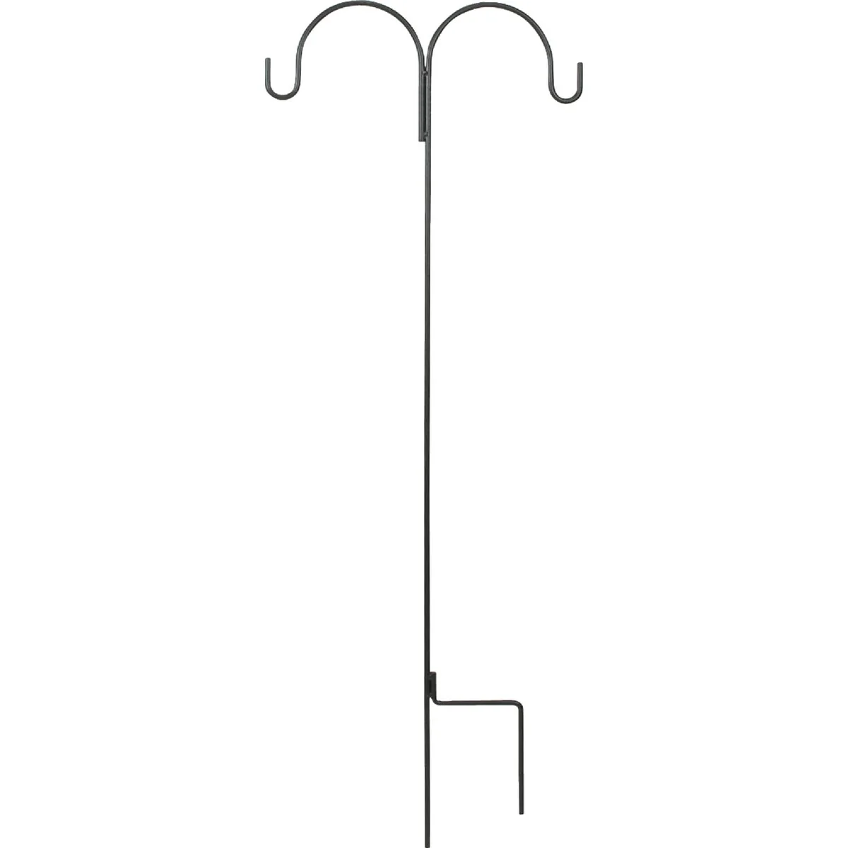 Refined Garden 64 In. Black Wrought Iron Double Shepherd Hook Proven