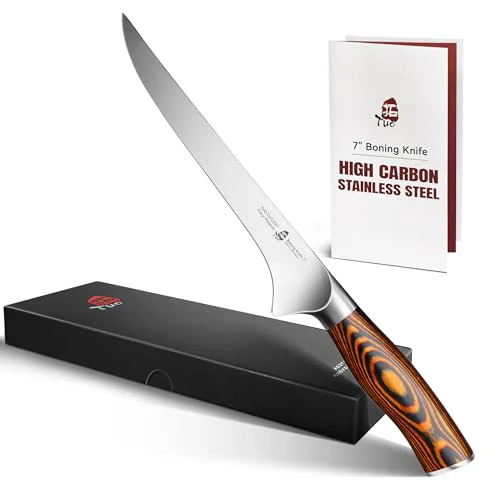 Specialty Boning Knife 7 inch Sharp Fillet Knife for Trimming Meat with Bones Reusable