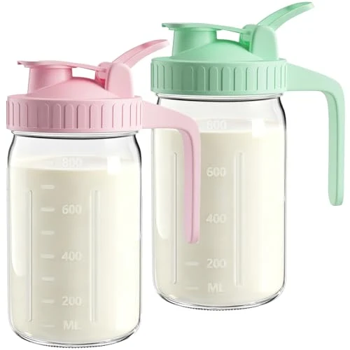 Verified Mason Jar Pitcher Set of 2 2 Count Secure
