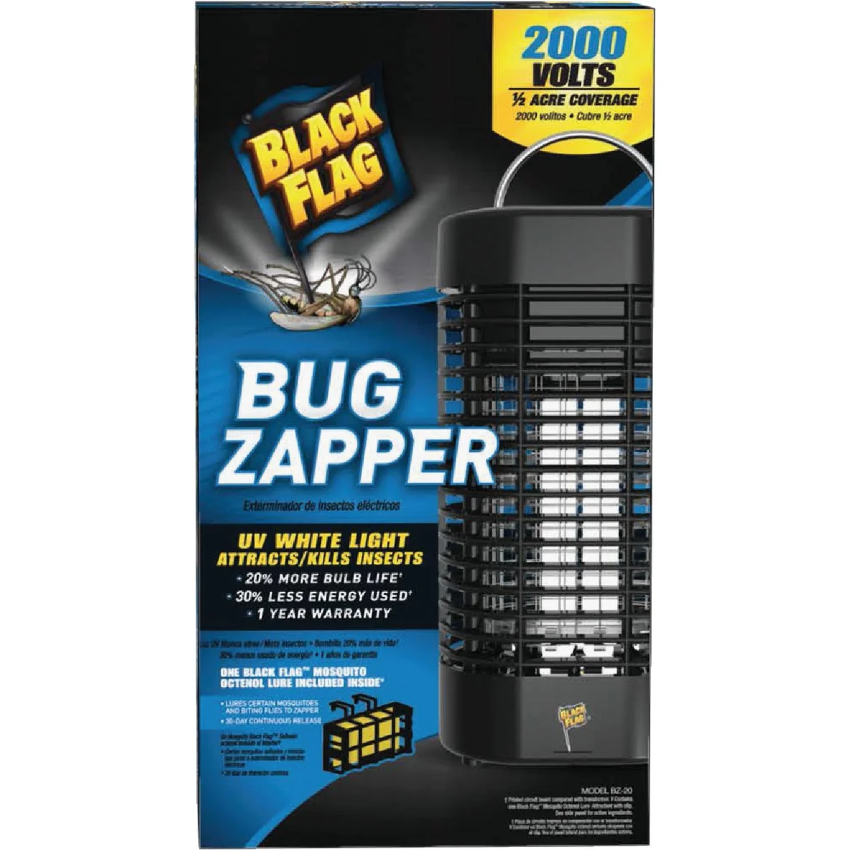 Fast Black Flag 1 2-Acre 2000V Bug Zapper Practical