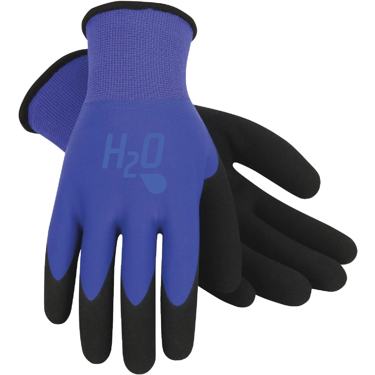 Solid Mud H2O Women's Medium Latex Coated Polyester Cobalt Blue Garden Glove Casual