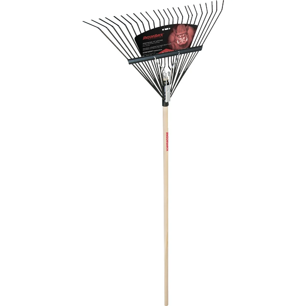Optimized Razor-Back 24 In. Wood Handle Steel Leaf Rake 24-Tine Trusted