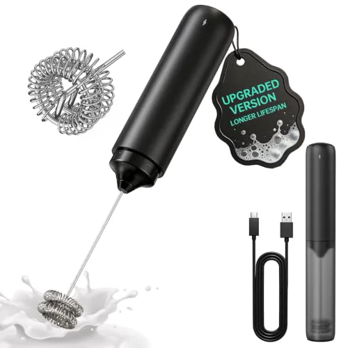 Trendy Upgraded Rechargeable Milk Frother Handheld Relaxed