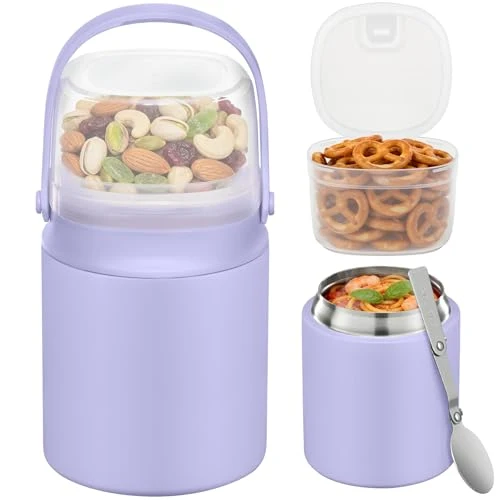 Green 20oz Soup Thermo for Hot Food with a Snack Box Container Effective