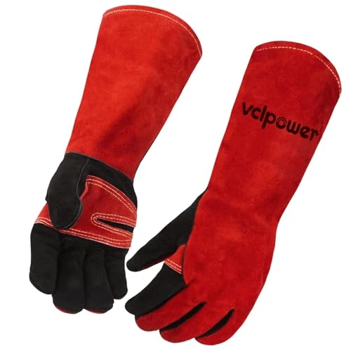 Verified Animal Handling Gloves Size M Fit for Women Small Hands Bite Proof Double Leather Reinforced Padding Dog Refined