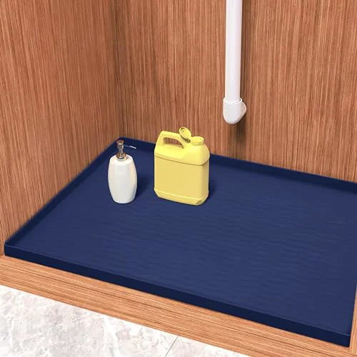 Relaxed Waterproof Silicone Under Sink Mat 31'' x 22'' Shelf Liner for Kitchen and Bathroom Top-Quality