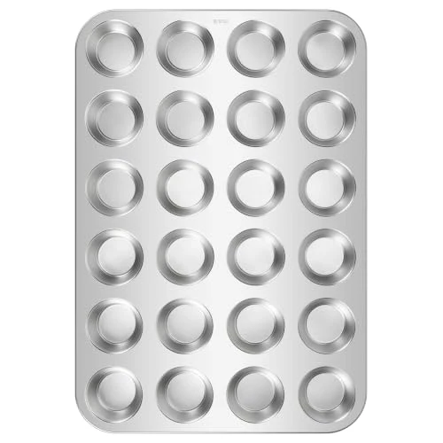 Contemporary 18 10 Stainless Steel Mini Muffin Cupcake Pan 24 Cups First-Class