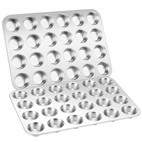 Healthy 18 10 Stainless Steel Mini Muffin Cupcake Pan 24 Cups Detailed
