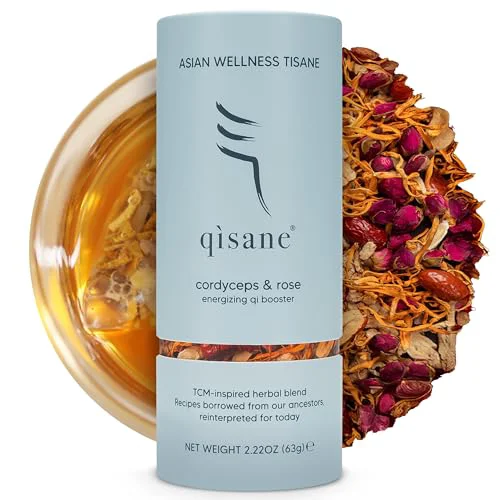 Fast qìsane Cordyceps Tea Bags with Dried Rose Buds Original