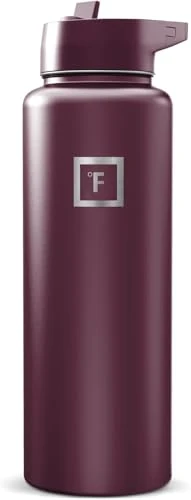 Pure 40 oz Wide Mouth Water Bottle with Straw Modern