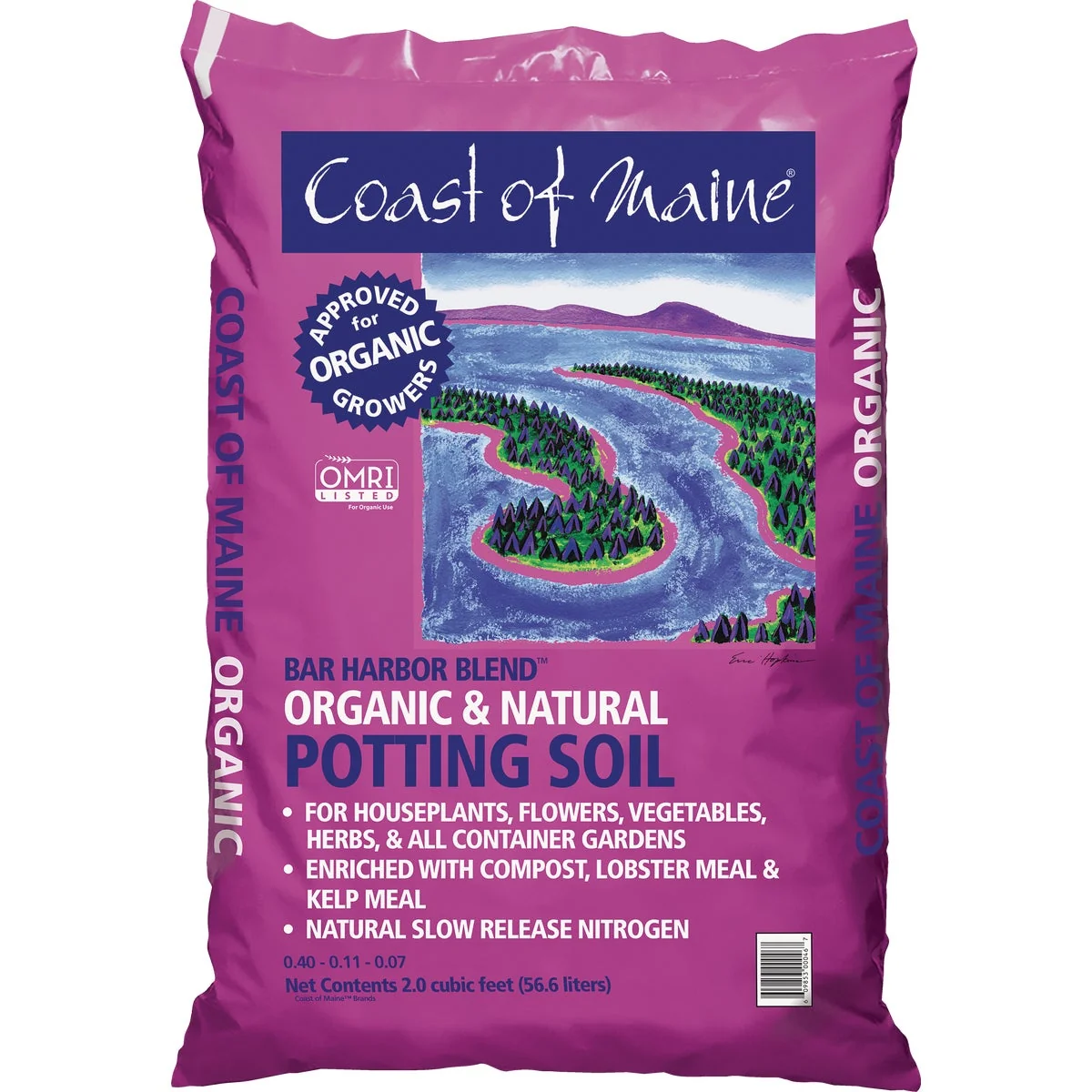 Prestigious Coast of Maine Bar Harbor Blend 2 Cu. Ft. Organic Potting Soil Traditional