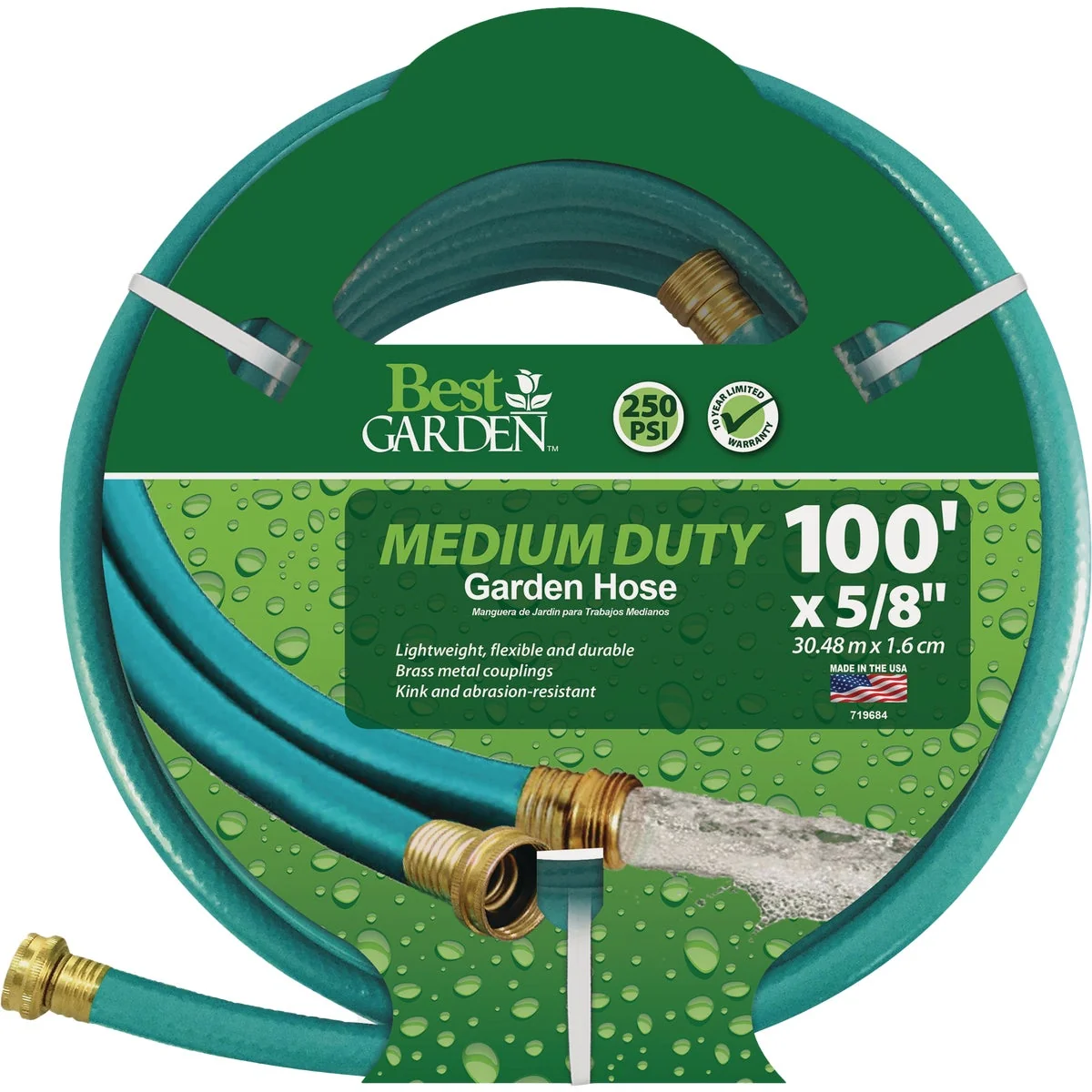 Official Garden 5 8 In. Dia. x 100 Ft. L. Medium-Duty Vinyl Garden Hose W Guard-N-Grip Sustainable