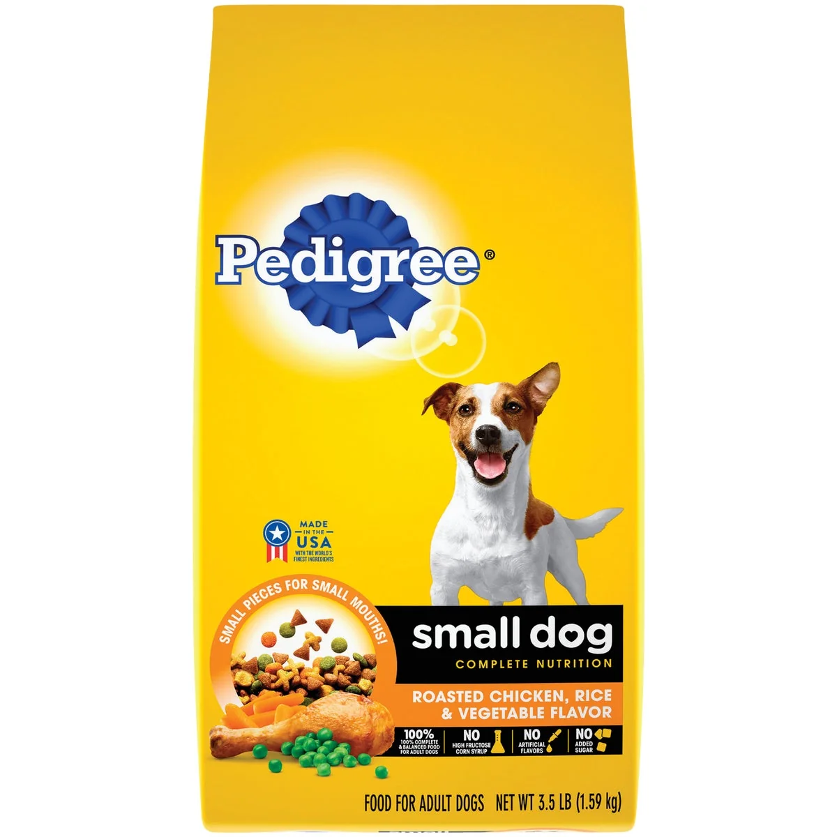 Specialty Pedigree Small Dog Complete Nutrition 3.5 Lb. Roasted Chicken Rice Vegetable Adult Dry Dog Food Casual