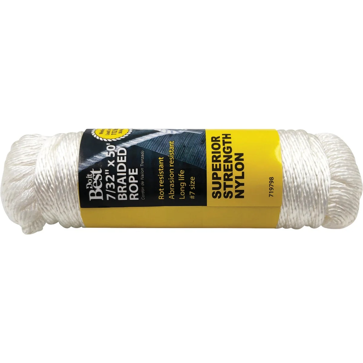 Elegant Do it 7 32 In. x 50 Ft. White Braided Nylon Packaged Rope Classic