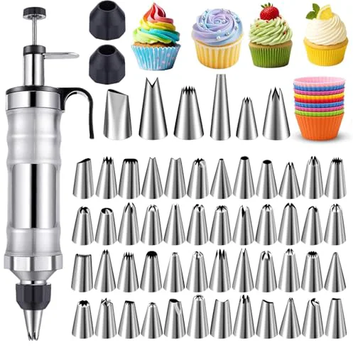 Sustainable Dessert Decorating Syringe Set 66 Count Premium Material